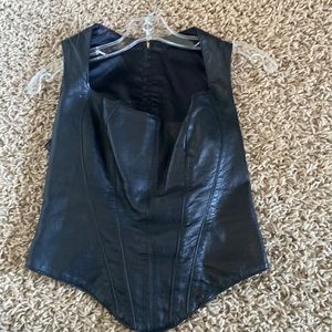 Leather bustier vest